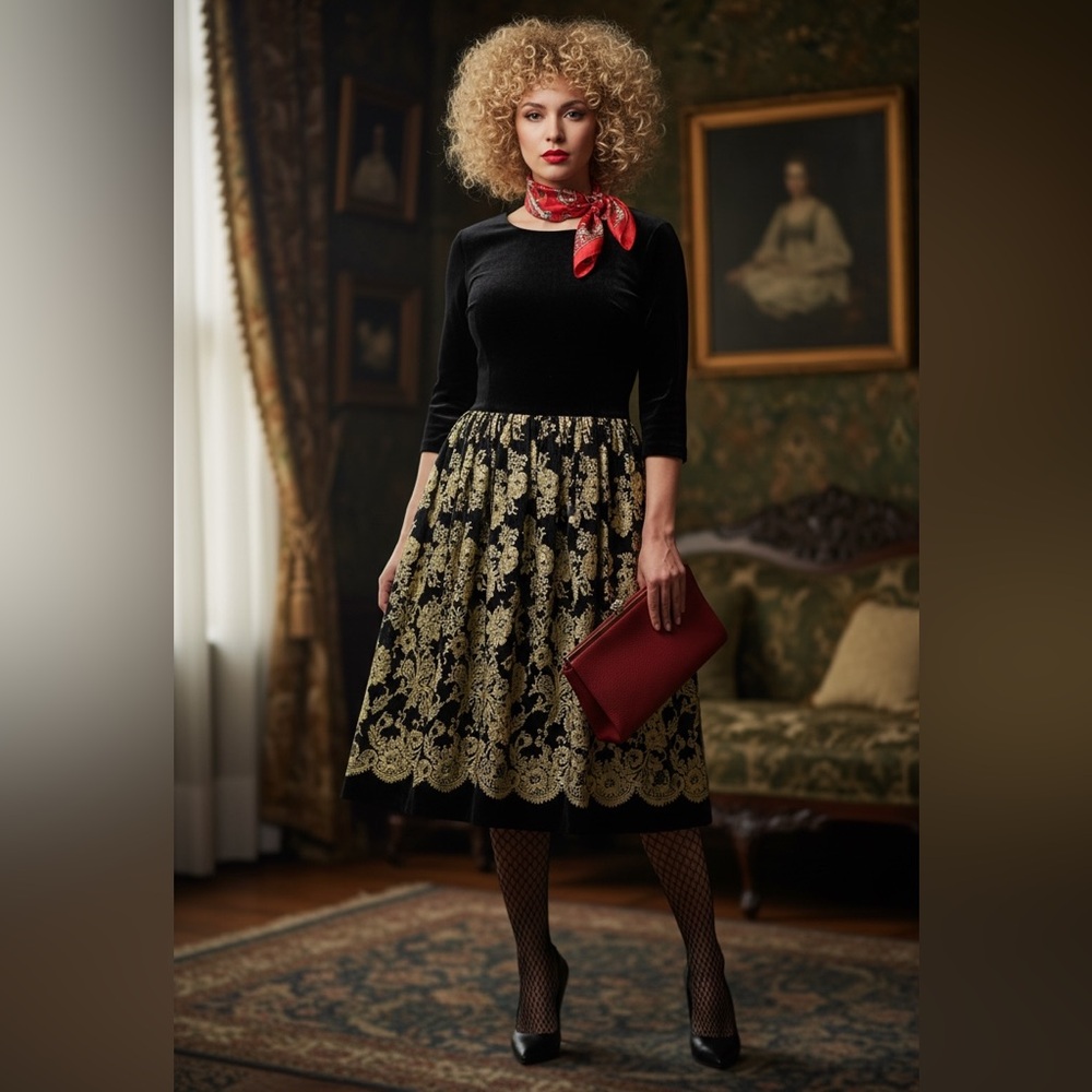 Maggy London, Vintage 80s velvet dress